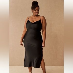 Anthropologie Cowl Neck Silky Midi Dress (Worn Once)